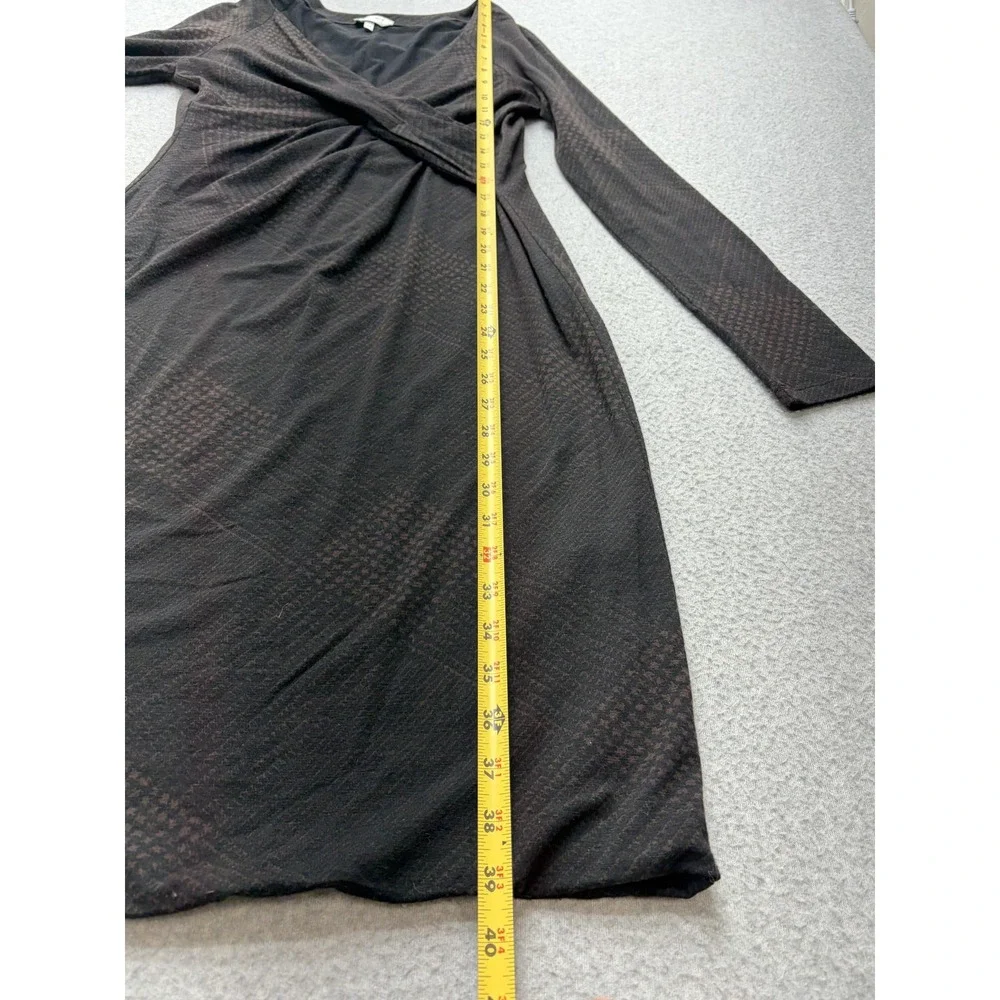 Max Mara Dress Womens‎ 44 Brown Wool Blend Wrap Sheath Long Sleeve Made Italy